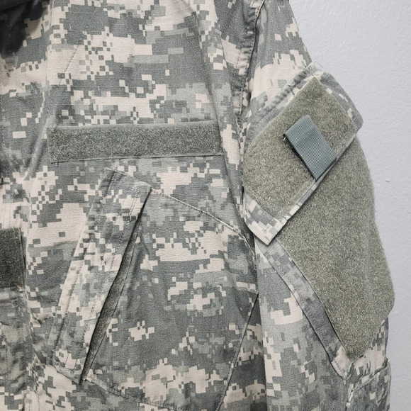 Men's camouflage jacket coat size large long full zipper army combat un… - Picture 3 of 9